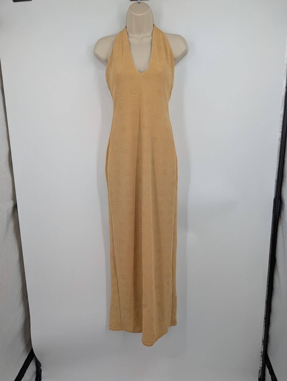 Vtg Jessica McClintock for GunneSax Millennium 2000 Butter Yellow Gold Glitter 5